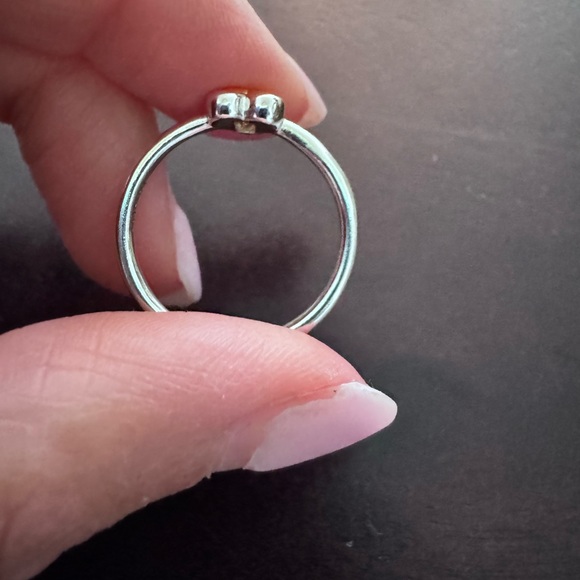 Gold tone silver plated size 7 heart ring - Picture 4 of 4